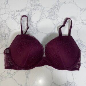 Maroon Victoria Secret Push Up 34C Bra